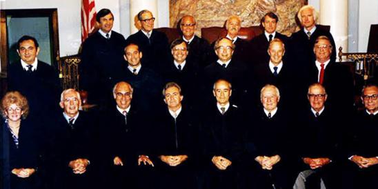 Then-Superior Court Judge Virginia A. Long (front row left) was the only woman on the Union Vicinage bench when this photograph was taken in 1981