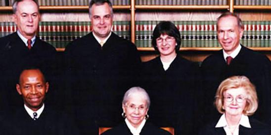 Supreme Court 2022 - (Front)James H. Coleman Jr., Chief Justice Doborah T. Poritz Virginia Long (Back) James R. Zazzali, Peter Verniero, Jaynee LaVecchia, Barry T. Albin