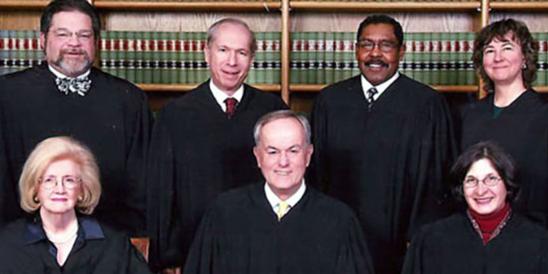 Supreme Court - 2007 (Front)Virginia Long, Chief Justice James R. Zazzali, Jaynee LaVecchia(Back) Roberto A. Rivera-Soto, Barry T. Albin, John E. Wallace Jr., Helen E. Hoens